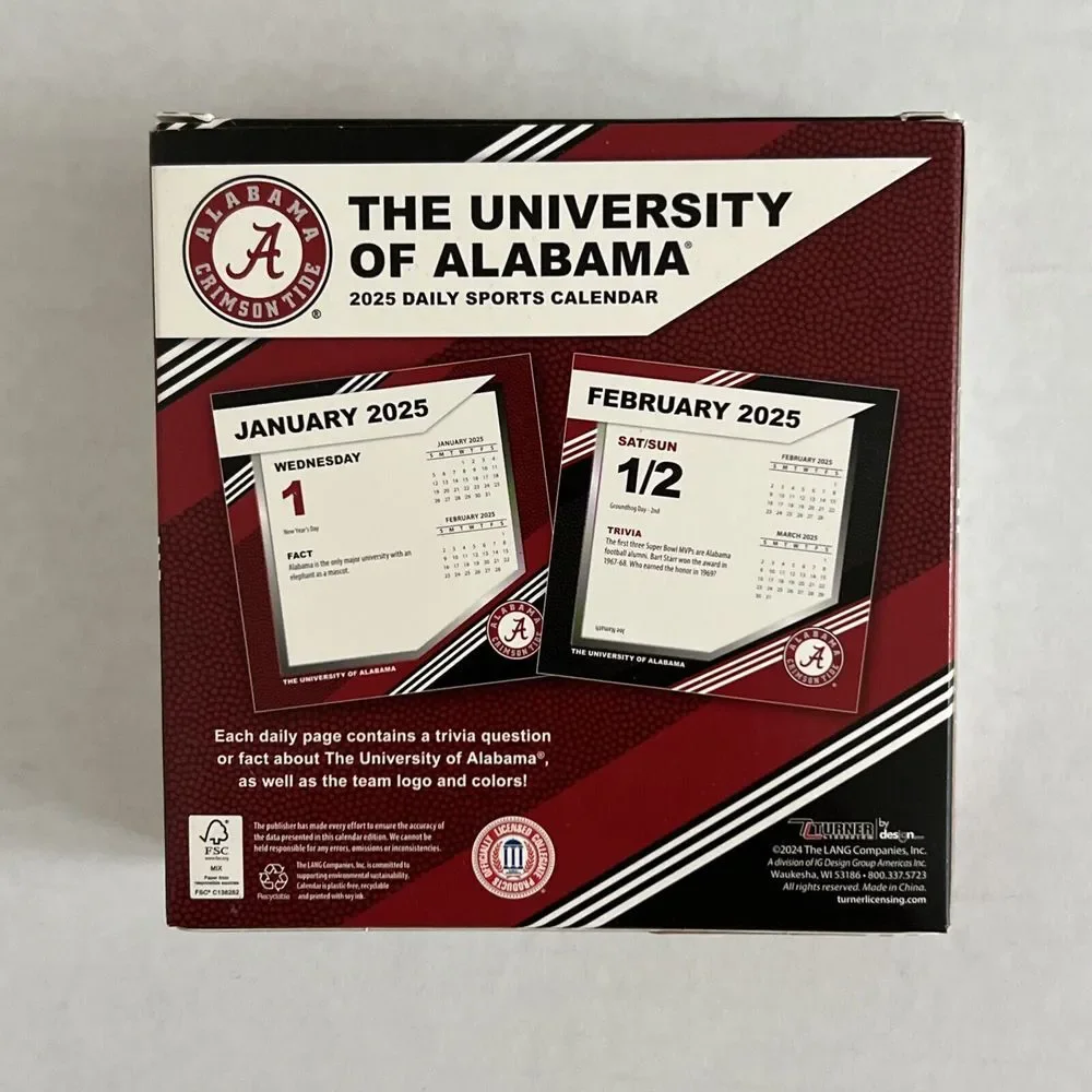 The University‎ Of Alabama Crimson Tide 2025 Desk calendar